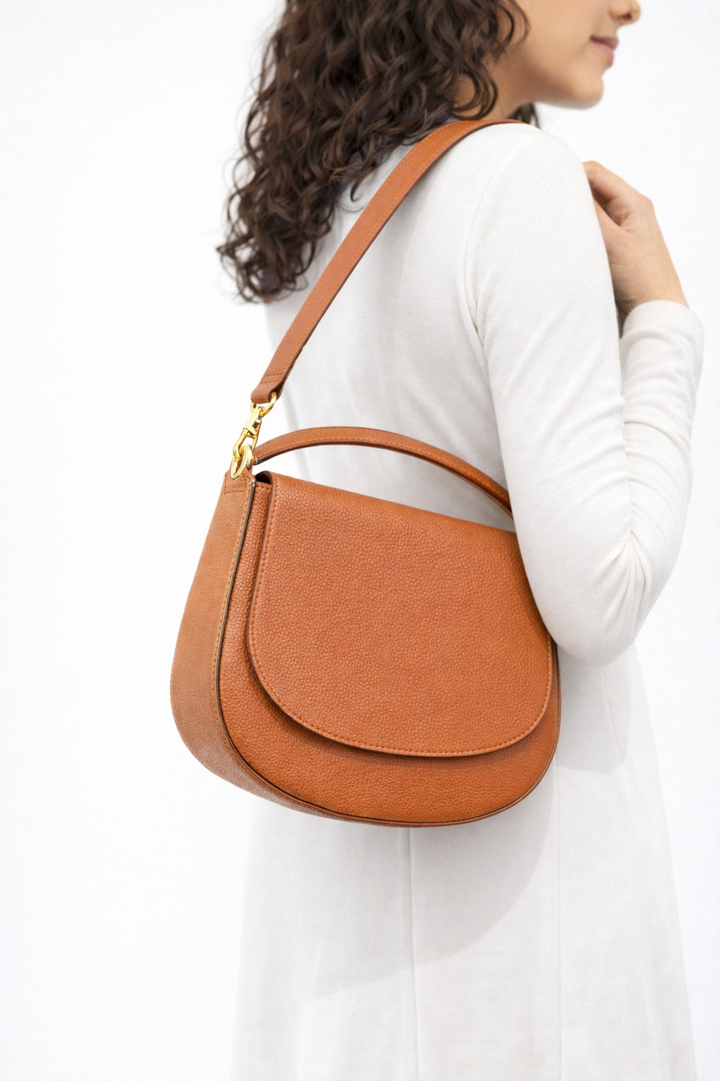 FLIP Collection -Signature Saddle Crossbody – British Tan