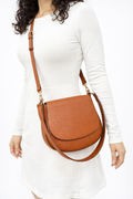 FLIP Collection -Signature Saddle Crossbody – British Tan